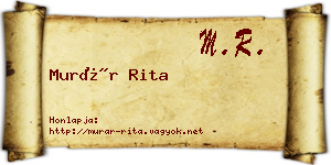 Murár Rita névjegykártya